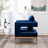 ZUN Lenola Contemporary Upholstered Accent Arm Chair, Blue T2574P164509