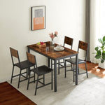 ZUN Dining Set for 5 Kitchen Table with 4 Upholstered Chairs, Rustic Brown, 47.2'' L x 27.6'' W x 29.7'' W1162107789