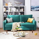 56.3" Velvet Round Arm Apartment Loveseat 77511945