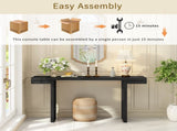 U-Style Large 60-Inch Console Table with Geometric Clean Lines Design,Stylish Entryway Table with N711P303209B