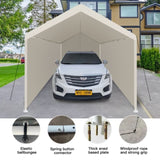 Carport, 1220 Heavy Duty Portable Carport Garage Tent for Outdoor Storage Shelter white 13309588