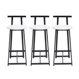 Bar Stools Kitchen Island Bar Chairs Set of 3 Metal Counter Barstools with Backrest for Dining Pub W1757P265183