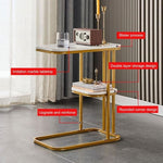 ZUN C-Shaped End Table, End Table for Couch, Table for Couch, C Shaped Side Table with Storage Shelf, 84333909