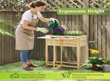 Solid Fir Wood Raised Garden Bed, Foldable Side Table DIY Paintable Planter Box for Herbs 47776973