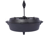 pre-Seasoned Cast Iron Dutch Oven With Skillet Lid, Outdoor Camping Deep Pot for Camping Fireplace 88747429