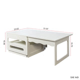 3 in 1 deformed Coffee Tables with Storage Cabinet for Living, Coffee Table with for Dining W331P280668