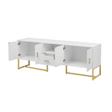 U-Can Modern TV Stand for TV up to 70 Inches,TV Cabinet with 1 Drawer, 2 Cabinets and Metal Legs, N724P198473K