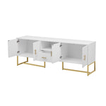 ZUN U-Can Modern TV Stand for TV up to 70 Inches,TV Cabinet with 1 Drawer, 2 Cabinets and Metal Legs, N724P198473K