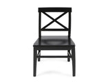 Roshan Farmhouse Acacia Wood Dining Chairs, Black 62888.00BLK