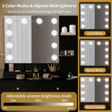 Large Makeup Vanity with Lights, Vanity Table with Charging Station, Vanity Desk with Mirror and 10 85628342
