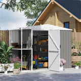Steel Storage Shed Garden Tool house 7' x 4' White-AS 94194656