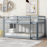 Solid Wooden , Solid Rubber Wooden Twin over Twin Loft Bed with Ladder ,Upper and Bottom Bed W504P191644