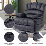 Large Manual Recliner Chair in Fabric for Living Room, Grey W3224P288516