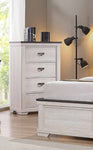 ZUN 1pc Farmhouse Style Four Drawer Chest Beige Finish Rustic Bedroom Solid Wood Wooden Furniture B011P234274