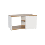 Adele 31" Wide Coffee Table with Three Shelves White - Natural Oak B070P254787