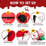6 FT Lighted Christmas Inflatable Decoration, Inflatable Santa Claus with Large Gift Bag, Funny Blow 64475138