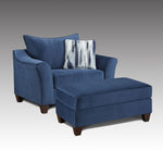 ZUN Camero Fabric Pillowback Chair with Ottoman Set T2574P195449