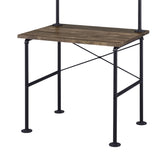 ZUN Rustic Oak and Black 2-Shelf Writing Desk B062P209208