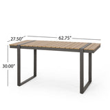 ZUN Outdoor Dining Table, Gray + Natural 70497.00GRY