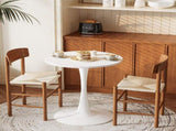 Round Tulip Dining Table, 27.6 Inch Circular Kitchen Table for 2 People, Melamine Laminated MDF 09175946