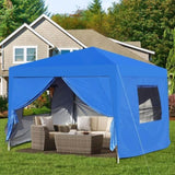 ZUN Outdoor 10x 10Ft Pop Up Gazebo Canopy Tent with Removable Sidewall with Zipper,2pcs Sidewall with W419P147534