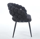 Black Modern chair with golden color iron tube legs, soft cushions and comfortable W234P271319