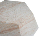 Outdoor/Indoor Lightweight Concrete Side Table,Hexagonal Round Travertine Accent Table N773P253775Z