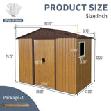 8 ft x 4 ft Outdoor Metal Storage Shed with Window and Metal Foundation for Backyard, Patio, Lawn W540P185273