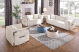 Round Ottoman Set with Storage, 2 in 1 combination, Round Coffee Table, Square Foot Rest W142065119
