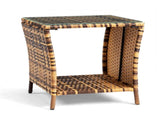 Glass Surface Yellow Gradient Iron Frame Rattan Side Table 24839289