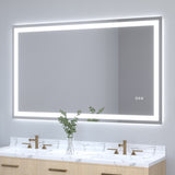 60x36" Frameless Eco-Friendly Silver MirrorDual LED Light StripsFront and Back Lighting T3177P320560