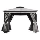 TREXM 10x12 Outdoor Gazebo Tent with Double Roofs, Patio Gazebo with Mosquito Netting and Privacy N715P261157E