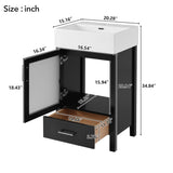 20-Inch bathroom vanity with ceramic sink and ample storage - ideal for small bathrooms WF324691AAB