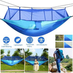 ZUN Camping Hammock, Portable Double Hammock with Net,600lbs Load 2 Persons Hammock w/Mosquito Net 50848858