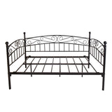 Metal Daybed Frame Multifunctional Mattress Foundation/Bed Sofa with Headboard, Twin, Black W840100846