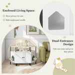 ZUN White litter box, polygonal cat house, cat furniture, living room cabinet 70378718