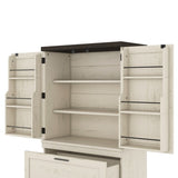 Modern Farmhouse Style Wooden Cabinet with Sturdy Frame with Inside Door Storage Divider with W1580P257493