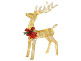 Lighted Christmas Reindeer Outdoor Decorations, Weather Proof 4ft Santa's Sleigh Reindeer Christmas 03912676