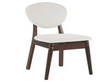 Rubber wood soft bag deep walnut dining table and chair set 1 table 4 chairs beige cushion 57935654