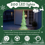 6FT Lighted Christmas Tree Yard Decorations, Pre-lit Pull Up Christmas Tree with 200 LED Warm White 64361676