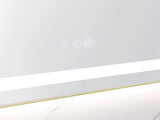 60 x 28 Inch LED Bathroom Mirror with Front and Backlight, Wall Mounted Vanity Mirror with Aluminum W2287P354881
