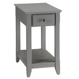 ZUN Grey Accent Table with Bottom Shelf B062P209060