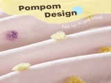 4PCS Twin/Twin XL Cotton Jacquard Pom Pom Comforter Set B035P341216