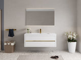 42" Wall-Mounted Bathroom Vanity with Sink, Floating Bathroom Storage Cabinet with Stone Resin W1573P389276