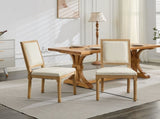 French Decor Chairs Set of 2, Louis Dining Chairs with Square Backrest and Exquisitely Carved Solid 73379431