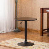 ZUN Belham Black Round Top Adjustable Height with Black Leg And Base Metal Bar Table T2574P165134