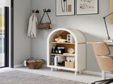 Arched Small Bookcase,Arched Storage Cabinet,Wooden Modern Arched Top Bookshelf 3 Shelves,White 11796895