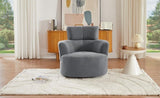 360&deg Swivel Chair Upholstered Accent Barrel Chair Swivel Round Sofa Chair with Adjustable Headrest N719P272676E