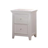 Pine Wood Nightstand with 2 Drawers, White B016P253773