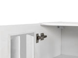 Wall Cabinet, Glass door Display Wall Mounted Cabinet, Floating Cabinet with inadjustable Shelves W331P379955